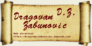 Dragovan Zabunović vizit kartica